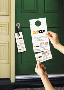 Adzze's door hanger advertising