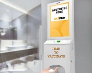 advertising on sanitizing displays - TIME TO VACCINATE