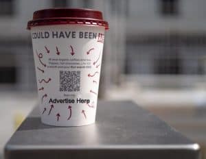 QR Code on coffee sleeves